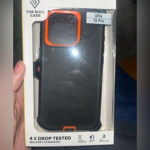 Black and Orange iPhone 15 Pro Case